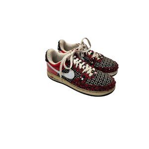 Custom Nike Air Swoosh 0705074 Y2K Rapper Stoned Red/ Black /White Women US/7.5
